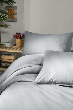 Постельное белье 1.5 спальное Arya home Natural Stone Washed серое