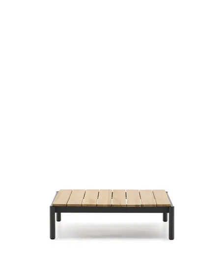Журнальный столик Sorells, 89x91х25 см, массив тика, серый алюминий