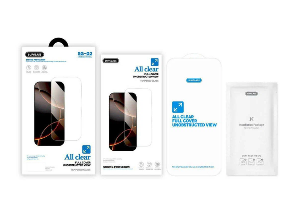 Защитное стекло SupGlass SG-02 All Clear для iPhone 16 Pro /17 /17 Pro Защитное стекло SupGlass SG-02 All Clear для iPhone 16 Pro /17 /17 Pro