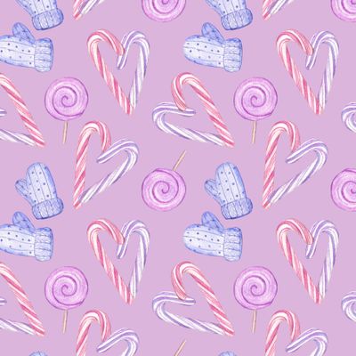 Новогодние сладости и варежки (розовый) / Christmas sweets and mittens (pink)