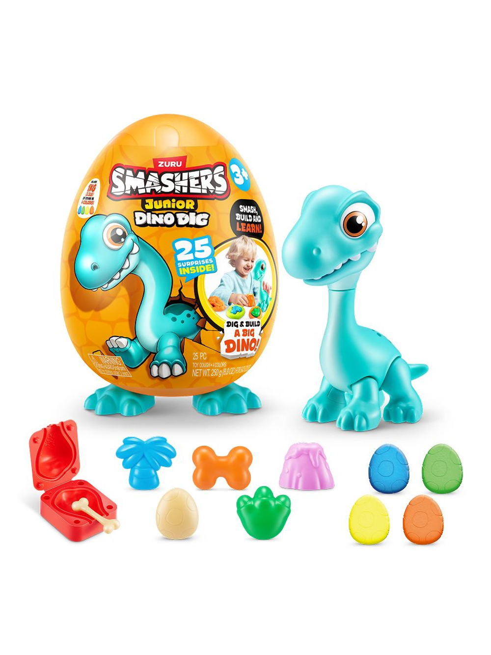 Фигурка Smashers Junior Dino Dig Large, голубой