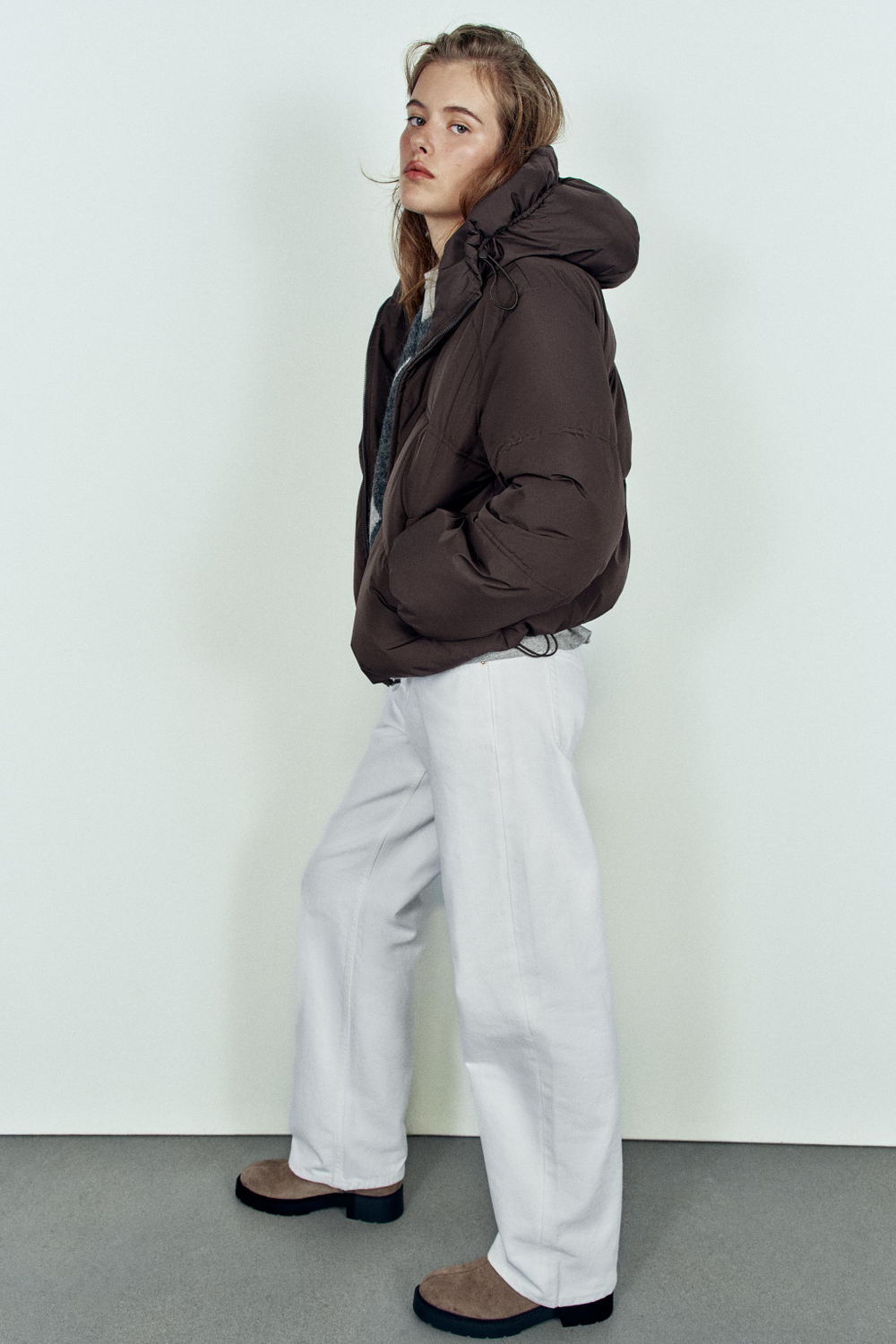 СТЕГАНЫЙ АНОРАК С КАПЮШОНОМ WATER REPELLENT WINDPROOF — ZARA