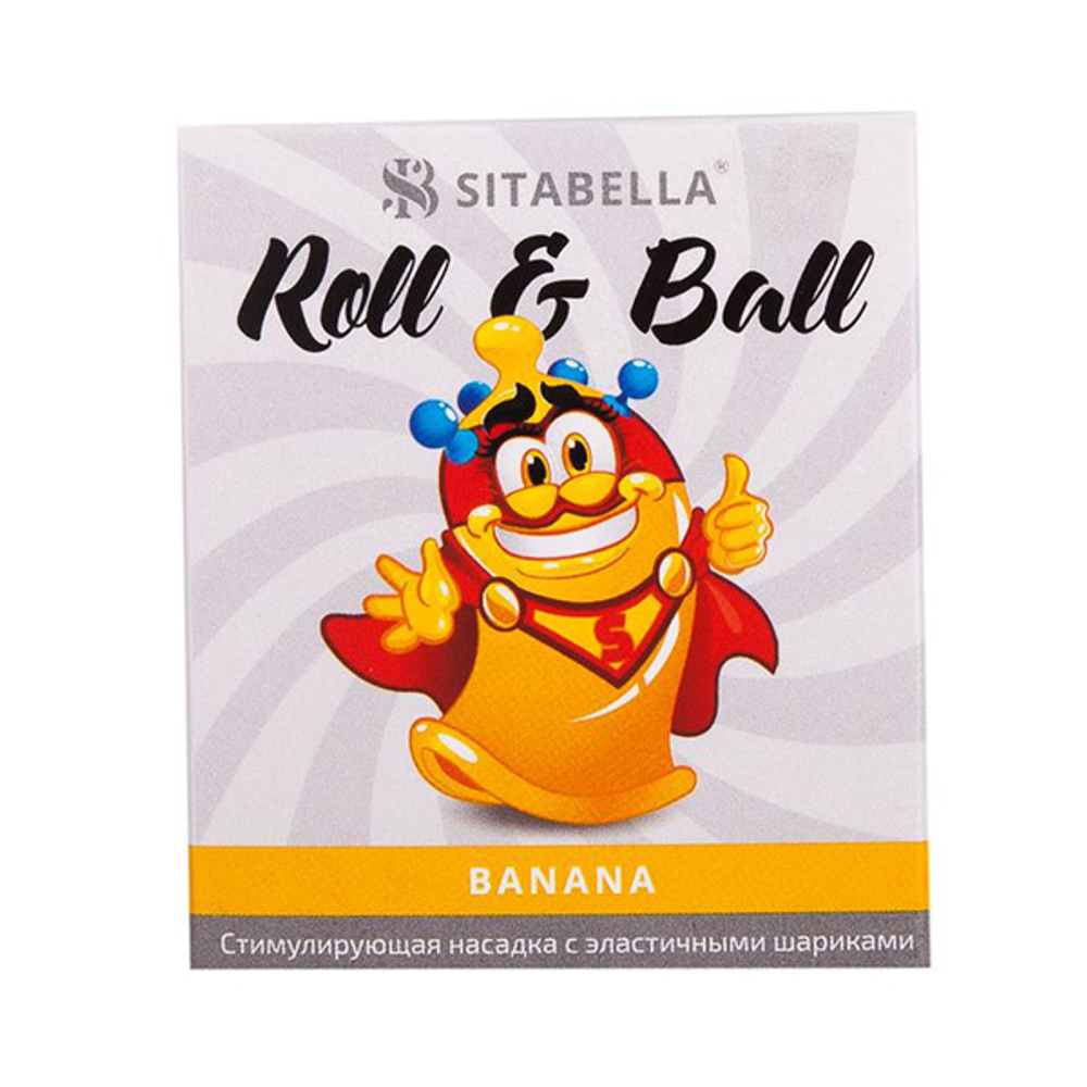 Стимулирующий презерватив-насадка Sitabella Roll & Ball Banana 1424