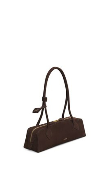 ALAÏA СУМКА LE TECKEL ИЗ НАТУРАЛЬНОЙ КОЖИ, КОРИЧНЕВЫЙ/ЗОЛОТОЙ