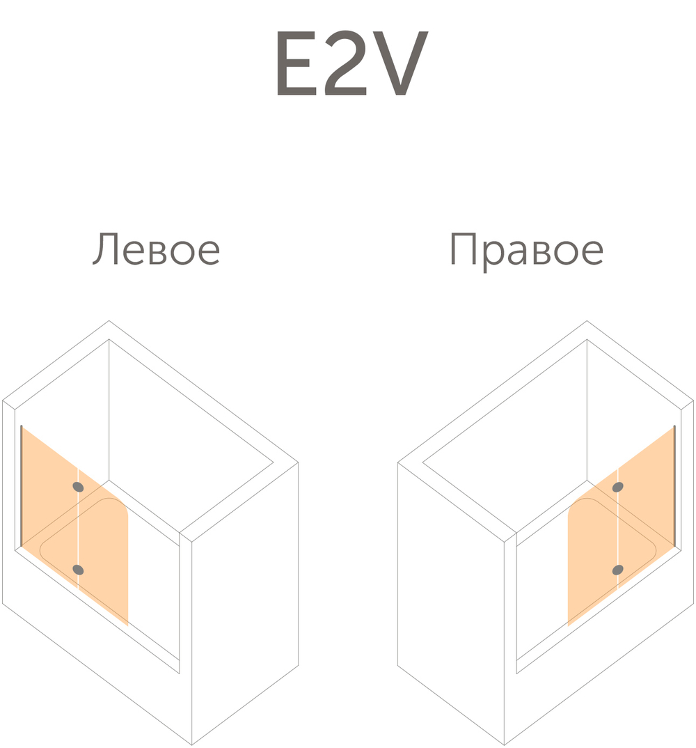 Душевая шторка на ванную Vegas Glass E2V Lux профиль хром глянцевый, стекло сатин