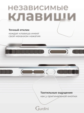 Чехол накладка iPhone 16 6.1" Gurdini Ocean Case (3) Transparent серый