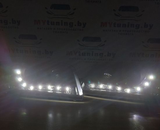 Передние фары VW T5 daylight black