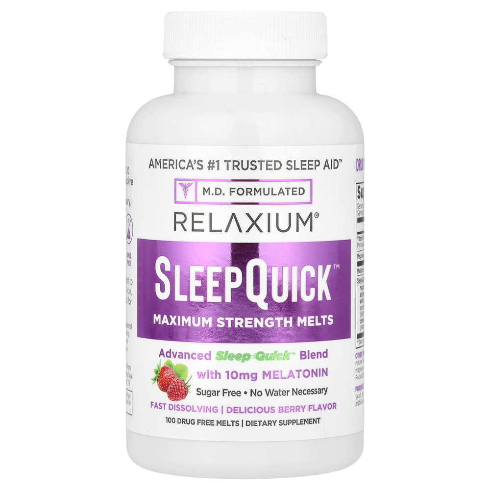 Relaxium, SleepQuick ™, без сахара, ягодный, 100 плавок без наркотиков