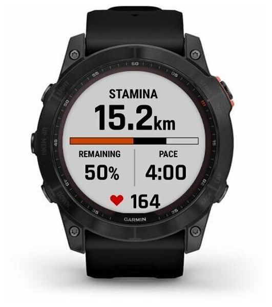 Умные часы Garmin Fenix 7X Solar серый с черным ремешком