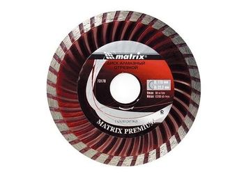 Диск алмазный отрезной Turbo, 180 х 22,2 мм, сухая резка Matrix 73181