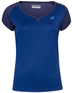 Футболка для девочки теннисная Babolat Play Cap Sleeve Top Girl - небесный