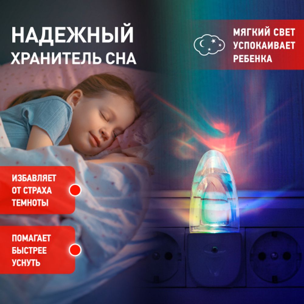 Ночник - светильник светодиодный ЭРА NN-619-LS-W в розетку с датчиком освещенности белый | Ночники