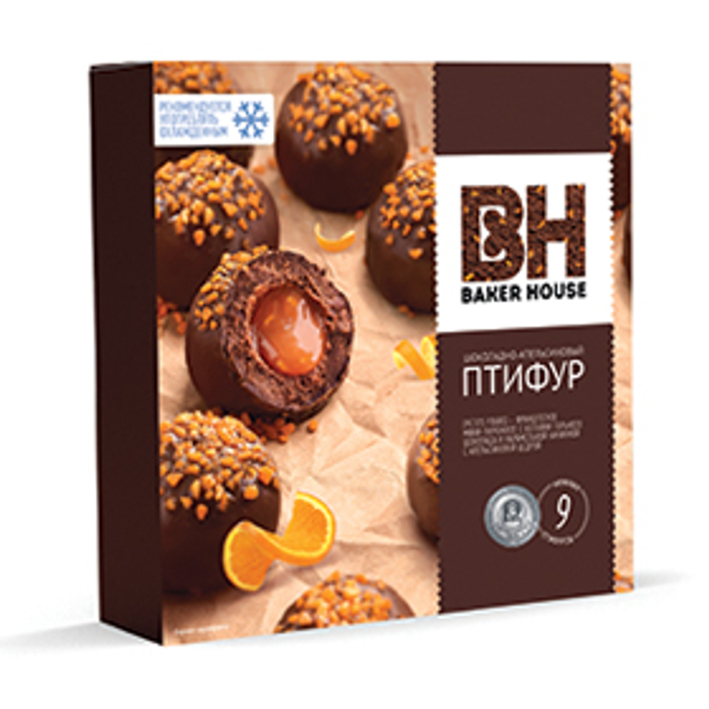 Пирожные ПТИФУР с карамельно-апельсиновой нач. Baker House 225г (10шт)