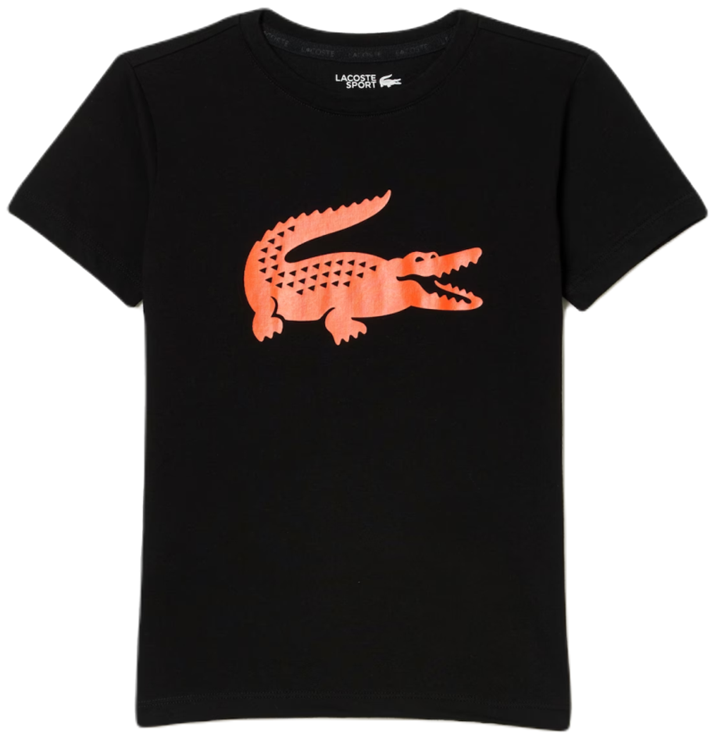 Футболка для мальчика теннисная Lacoste Boys SPORT Tennis Technical Jersey Oversized Croc T-Shirt - черный