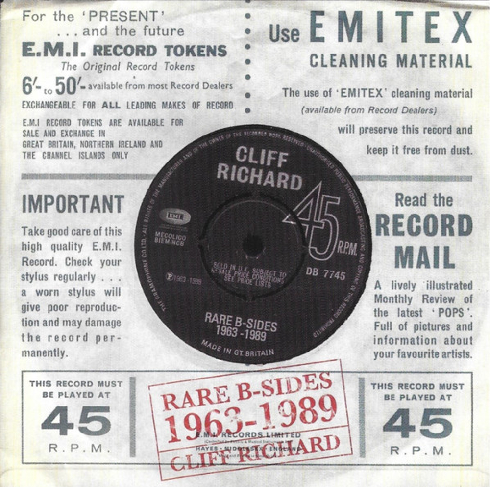 CD: Cliff Richard — «Rare B-Sides 1963-1989» (2008)