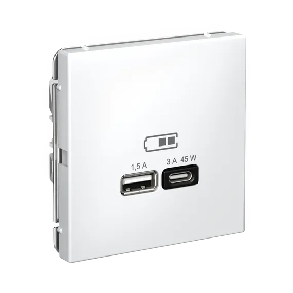 Розетка с USB A+C Systeme Electric ArtGallery Белый GAL000129