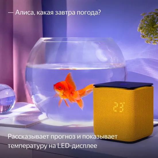 Умная колонка Яндекс Станция Миди с Алисой и Zigbee, оранжевый