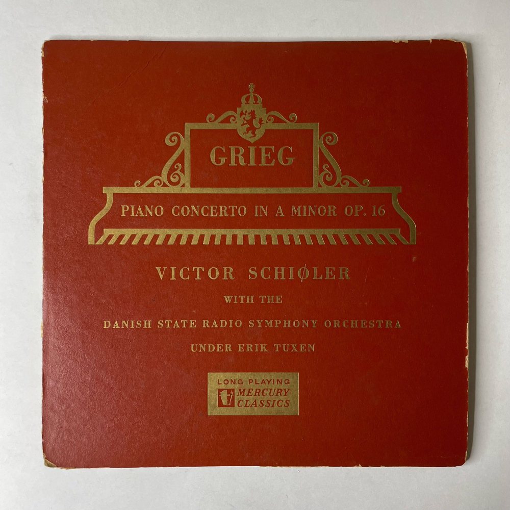 Винтажная виниловая пластинка LP Grieg Григ Victor Schioler With The Danish State Radio Symphony Orchestra Under Erik Tuxen, Piano Concerto In A Minor, Op. 16 (США 1951)