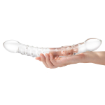 Двусторонний стеклянный фаллоимитатор 12’’ Girthy Double Trouble Glass Dildo - 30 см. (Цвет: прозрачный)