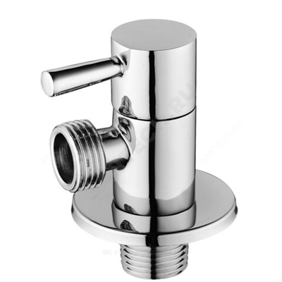 Клапан (вентиль) латунь бытовой хром угловой с отражателем 1073 G1/2"х3/8" Ру16 НР флажок Aquasfera 1073-03