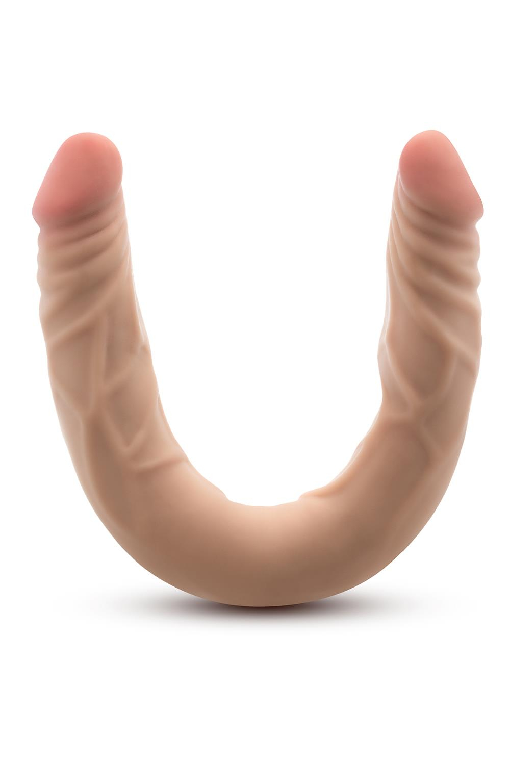 Телесный двусторонний фаллоимитатор 14 Inch Double Dong - 35,6 см. (Цвет: телесный)