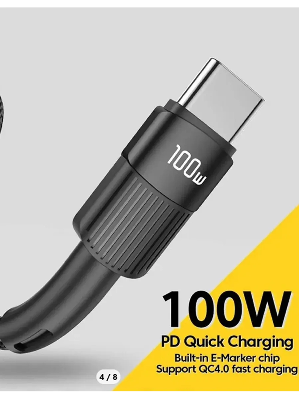 Кабель USB Type-C 100W, 5А, для ноутбука и смартфонов 2м