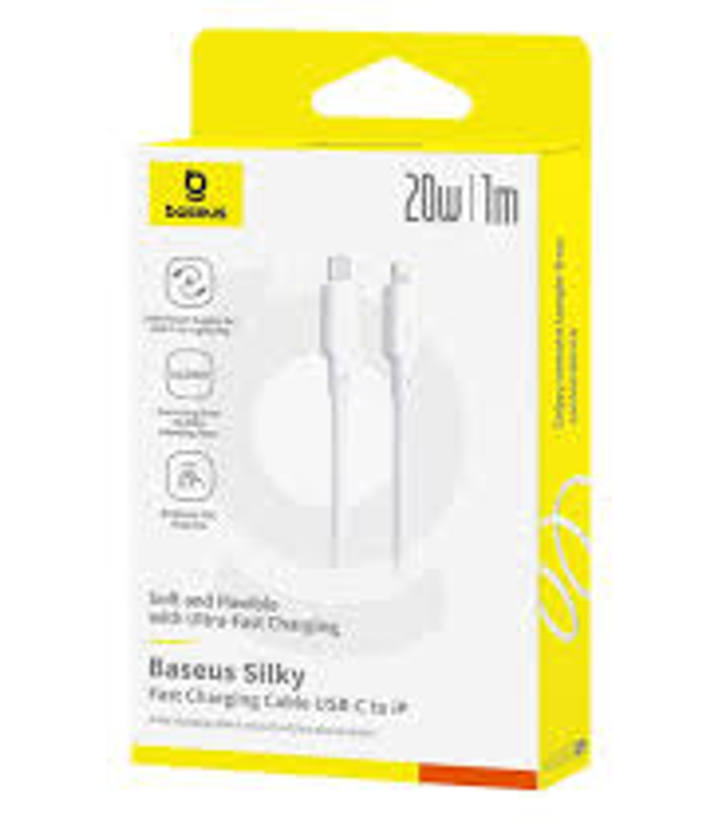 Кабель-зарядка Type-C на Lightning Baseus Silky Series 20W 1м (P10377700213-00) белый