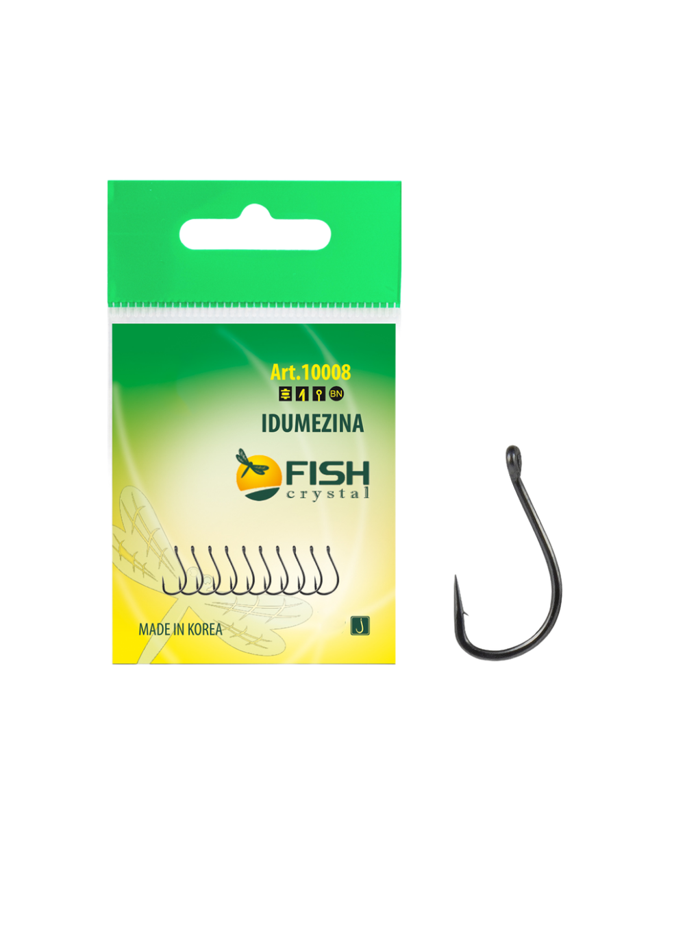 Крючок рыболовный Fish Crystal IDUMEZINA-RING 10008 №10 (5 упаковок)