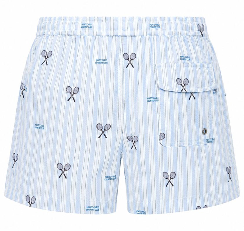 Мужские спортивные боксеры Monte-Carlo Country Club MCCC Crossed Rackets Boxer - white/light blue
