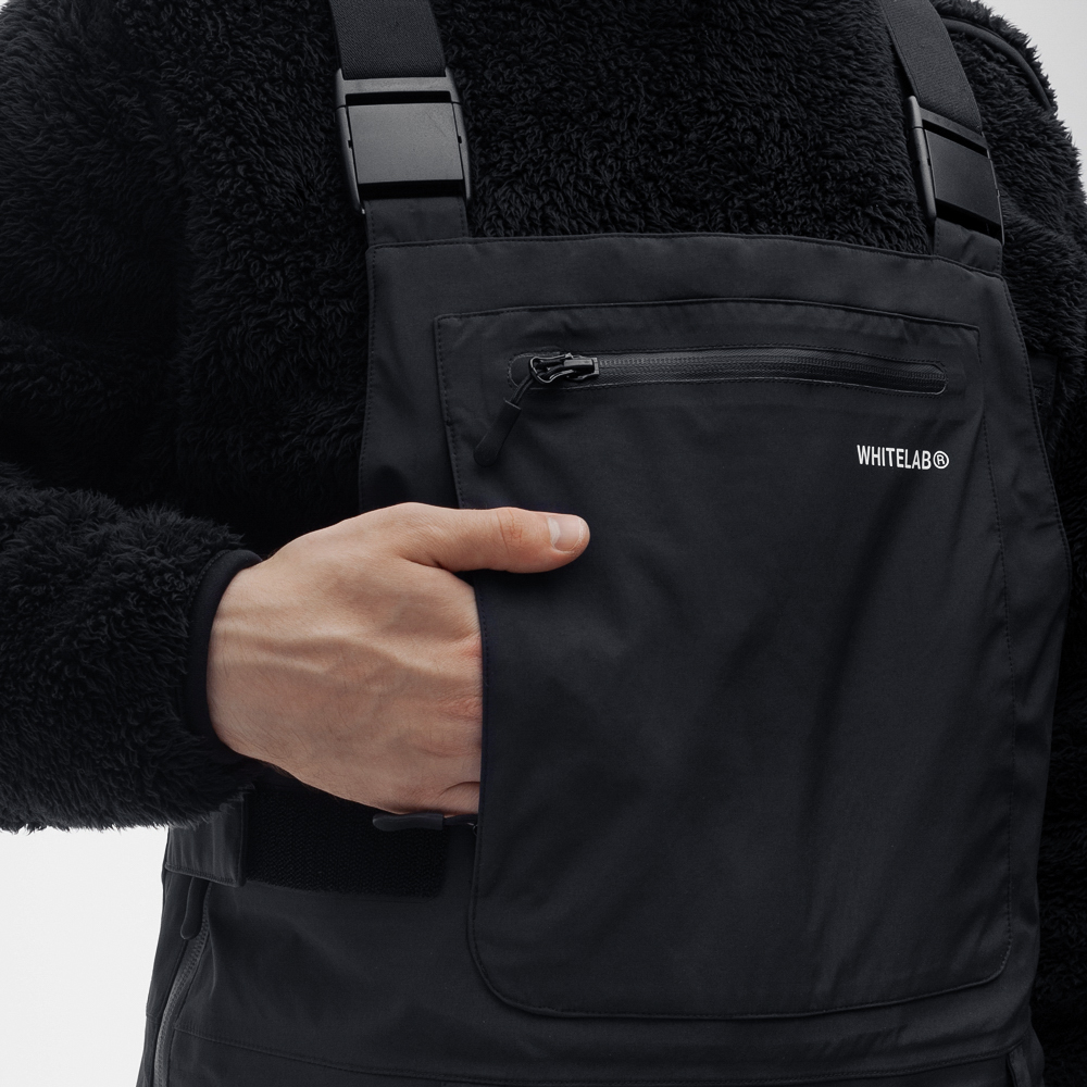 Горнолыжный полукомбинезон WHITELAB Bib-Pants IDCLIP-SHELL 3L Black