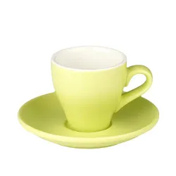 Кофейная пара 100 мл светло-зеленая матовая d 6,4 см h6,2 см Barista (Бариста) P.L. [6]