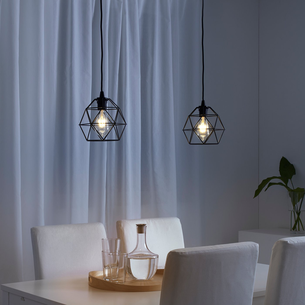 IKEA BRUNSTA  (ИКЕА БРУНСТА)  -  / HAVSDJUP Лампа подвесная - чёрный 20 см