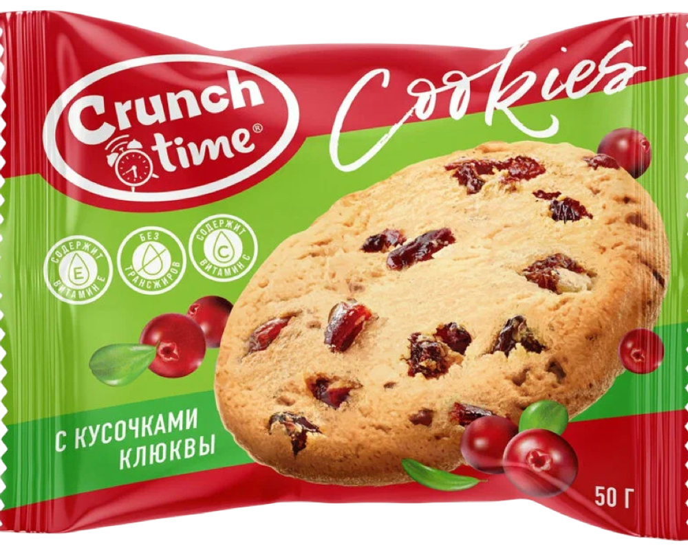 Печенье Crunch time Cookies с клюквой 50 гр