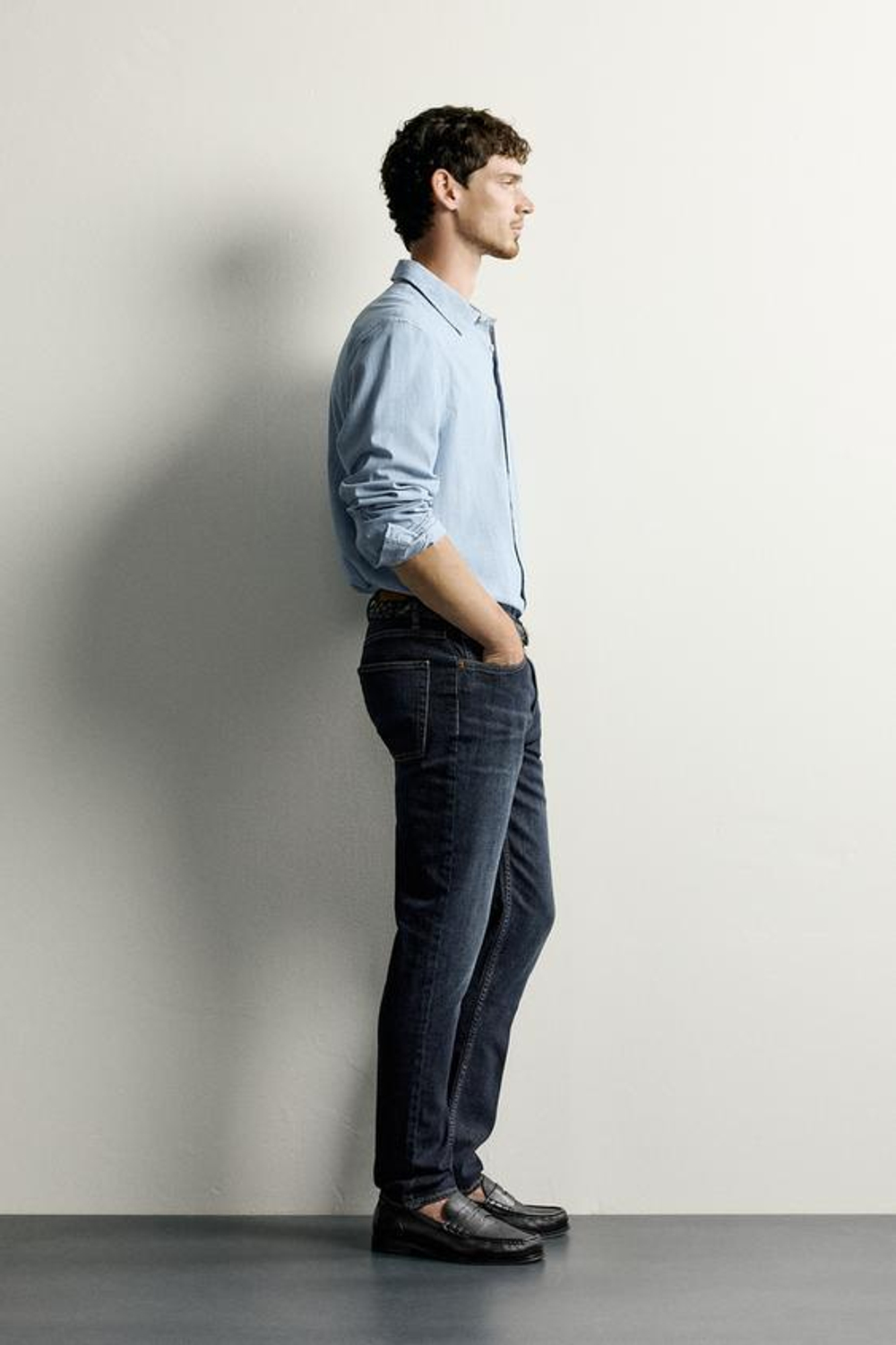 ZARA БАЗОВЫЕ ДЖИНСЫ SLIM FIT, СИНИЙ