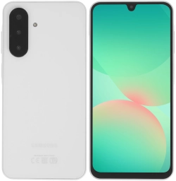 Смартфон Samsung SM-A266B Galaxy A26 5G 128Gb 6Gb белый моноблок 3G 4G 2Sim 6.7" 1080x2340 Android 15 50Mpix 802.11 a/b/g/n/ac NFC GPS GSM900/1800 GSM1900 Protect microSD max2048Gb