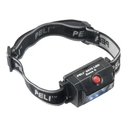 Взрывозащищённый налобный фонарь Peli 2610Z0 HeadsUp Lite, чёрный - вид сверху с головным ремнем