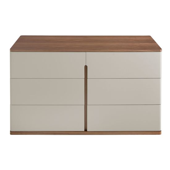 Комод  7168/MC2320DR из серого лака и орехового дерева