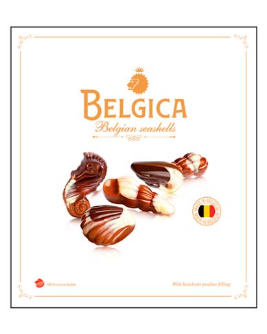 Шоколадные конфеты “Belgica” с начинкой пралине "Seashells", 190 г.