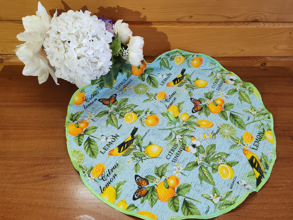 Полотенце кухонное, круглое, 2 шт, вафельное полотно