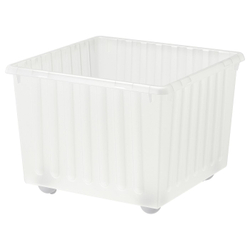 IKEA VESSLA (ИКЕА ВЕССЛА) — Контейнер для мусора на колесах, белый, 39x39 см