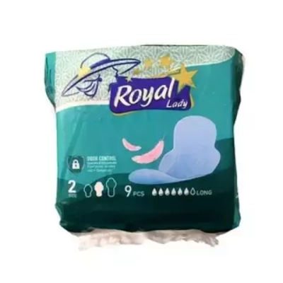 Royal Lady Гигиенические прокладки 6капель 9шт long size2*48 зелёные