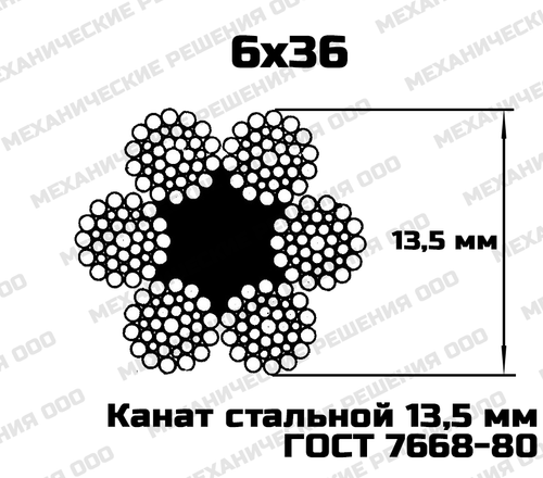 Канат стальной 13,0 мм ГОСТ 7668-80