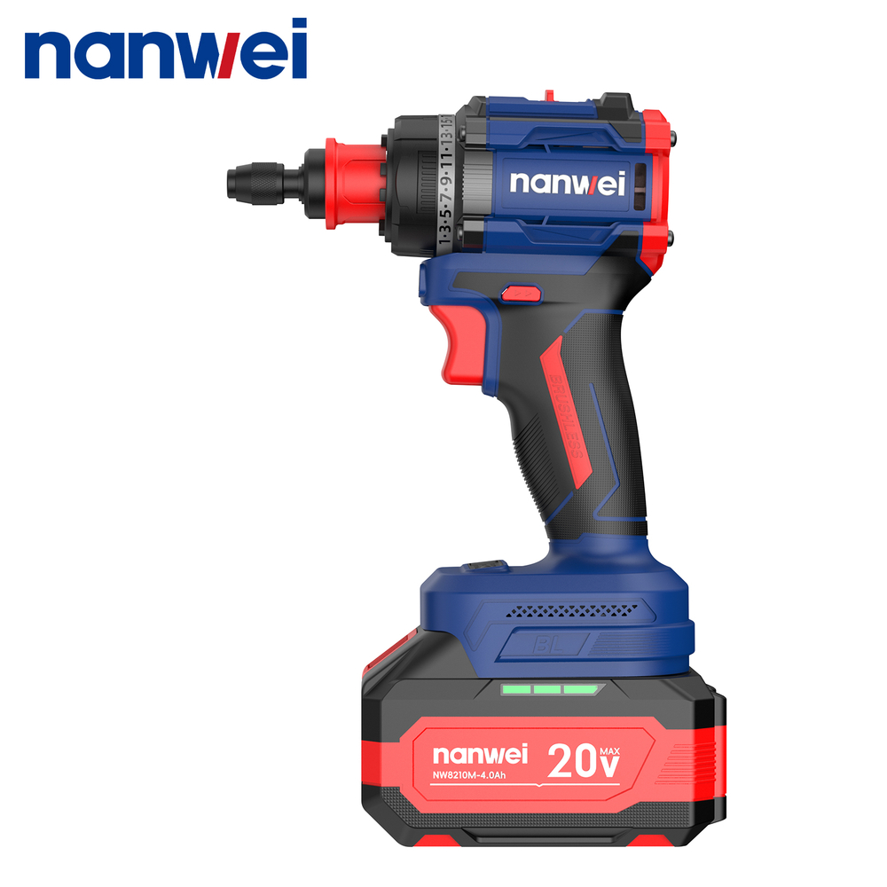 Шуруповерт аккумуляторный Nanwei NW-D8219P-4, 4 в 1, 50Hm, 4Ah*2, 20 В