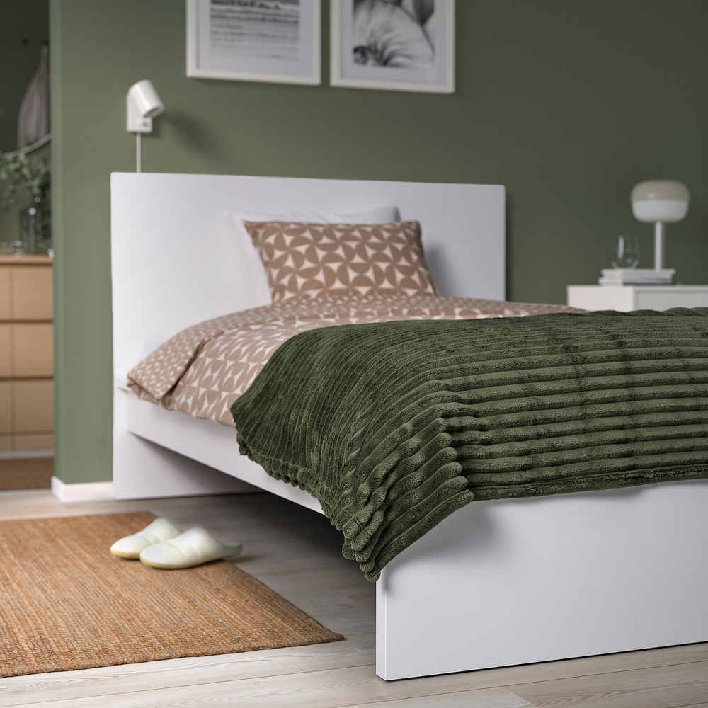 IKEA GULLSTRÅLE  (ИКЕА ГУЛЛСТРОЛЕ)  -  Покрывало - серо-зеленое 150х250 см