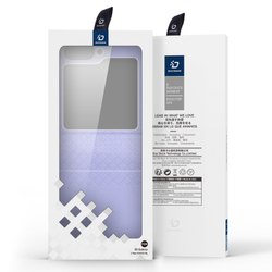 Чехол из кожи фиолетового цвета от Dux Ducis для Samsung Flip6 и Flip7 FE (W25), серия Bril Series Case