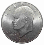 1 доллар США Эйзенхауэр (D) (Лунный). 1971 г. XF