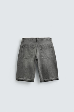 ZARA ДЖИНСОВЫЕ ШОРТЫ RELAXED FIT, СЕРЫЙ