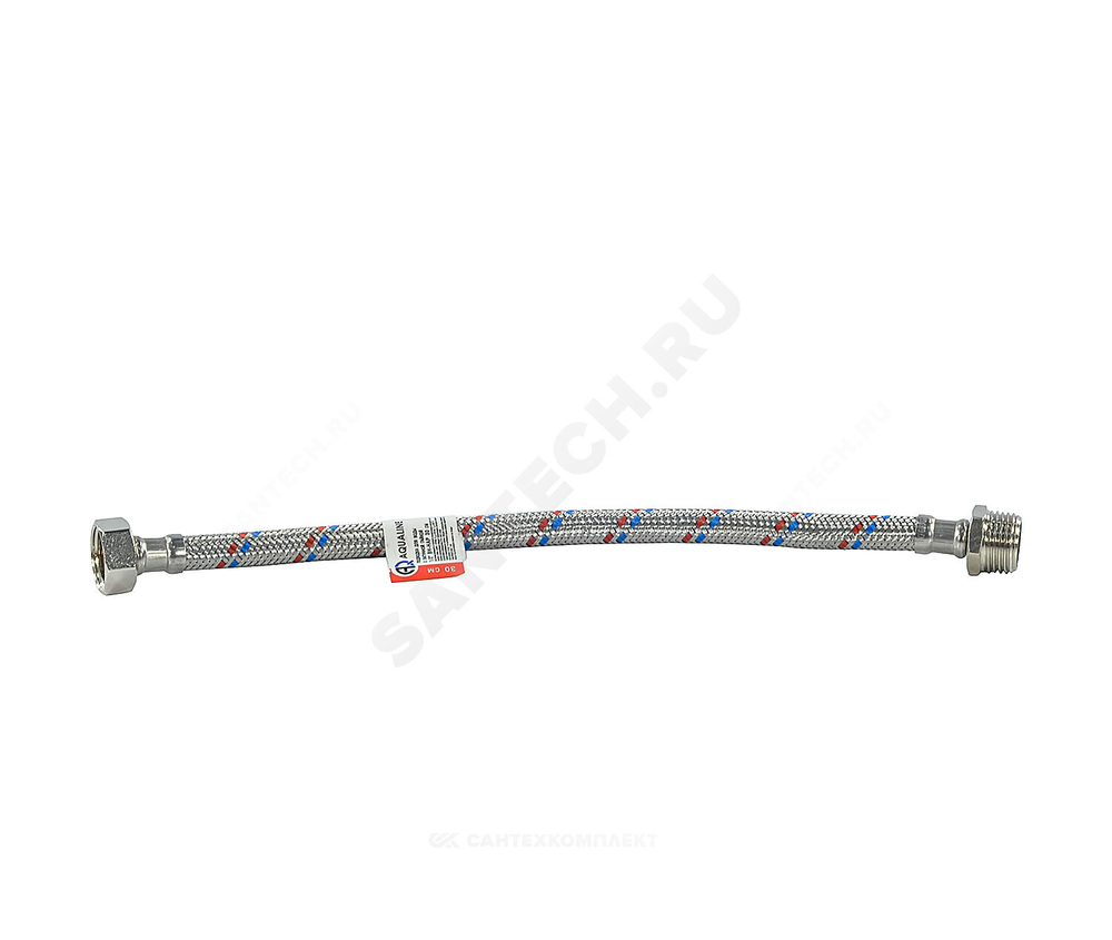 Подводка гибкая для воды нержавеющая оплетка 1/2" г-ш L=1.2м AQUALINE 01433
