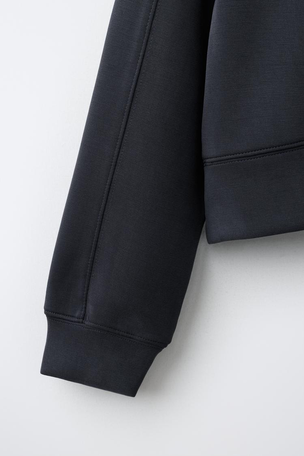 ZARA СПОРТИВНАЯ ТОЛСТОВКА С НАДПИСЬЮ, ТЕМНЫЙ АНТРАЦИТ