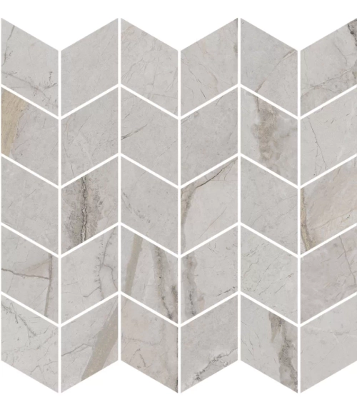 Керамический декор KERAMA MARAZZI ИФРАН мозаичный серый светлый глянцевый обрезной 30x31,2 (9 мм.) арт. KMD2MSM007BR